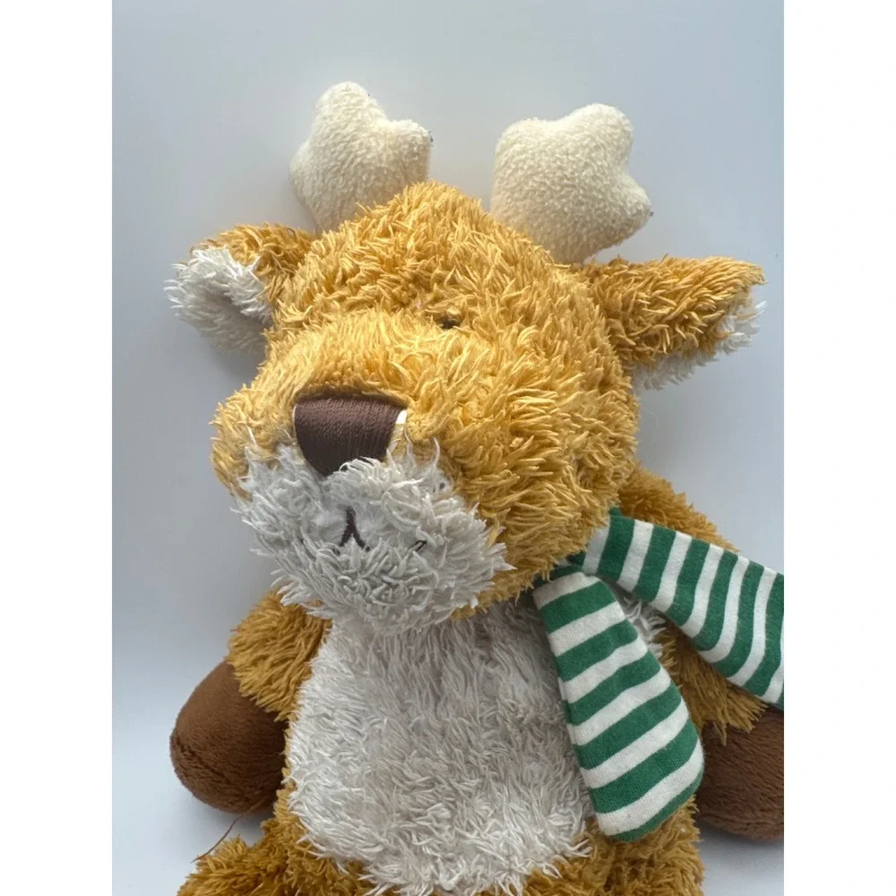 Ganz Heritage Collection Reindeer Plush Green Stripe Scarf Stuffed Animal Toy